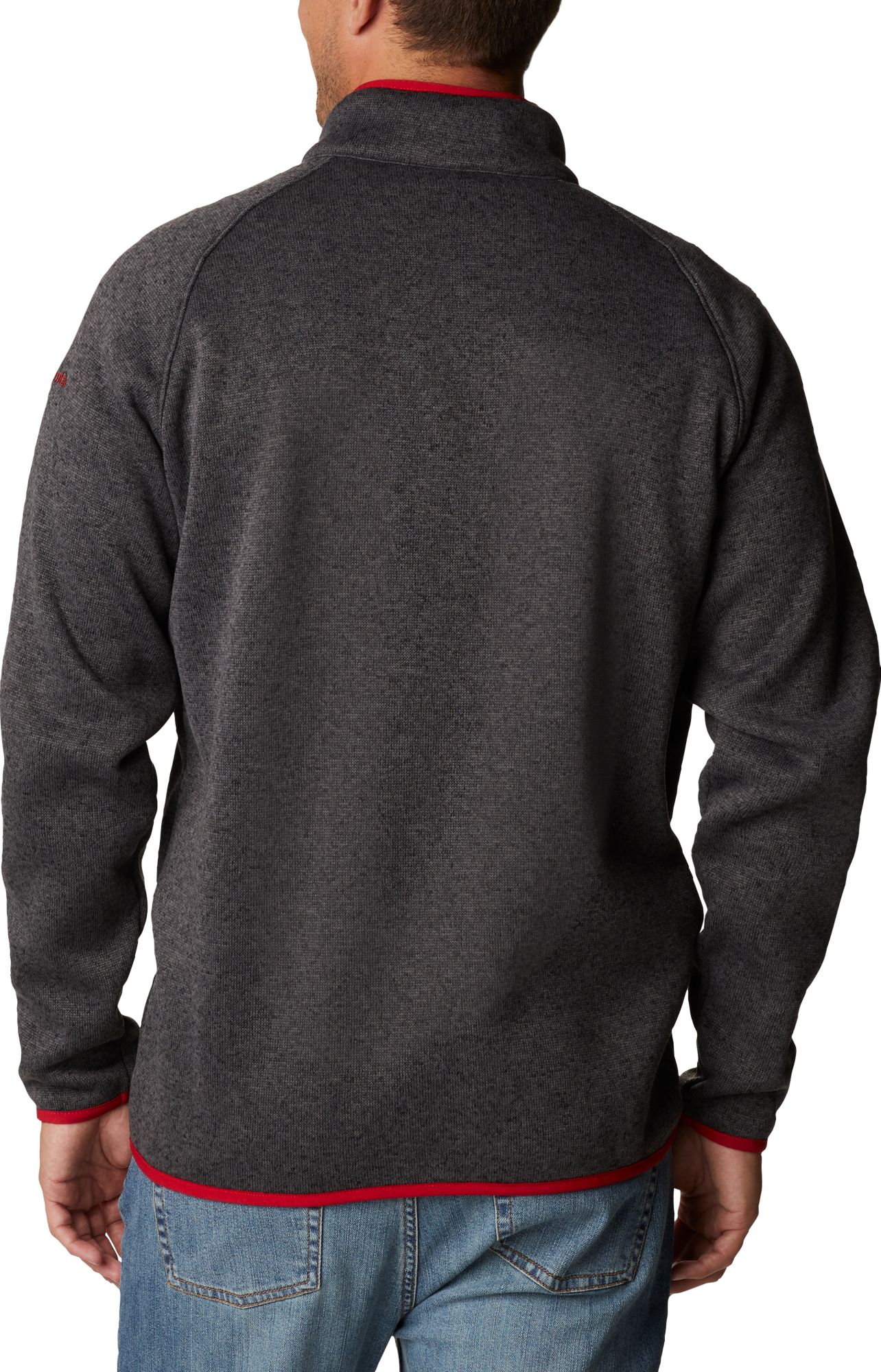 Columbia Men's Wisconsin Badgers Grey CLG Canyon Point&trade; Sweater Fleece 1/2 Zip product image
