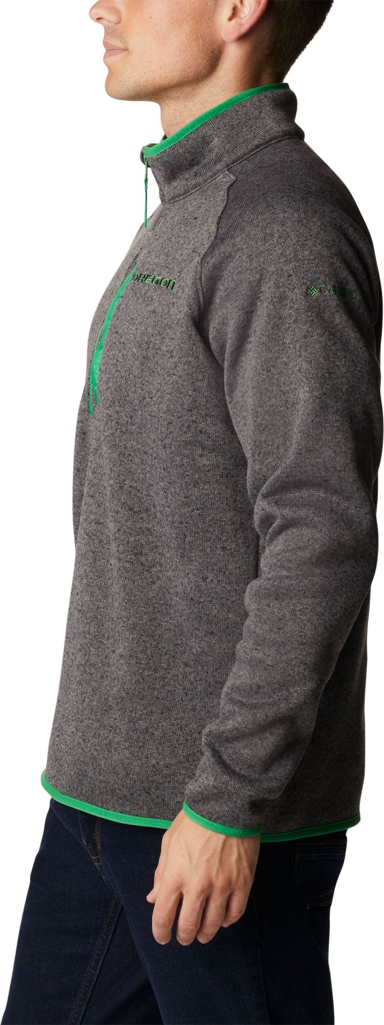 Columbia Men's Oregon Ducks Grey Canyon Point Half-Zip Pullover Fleece Jacket product image