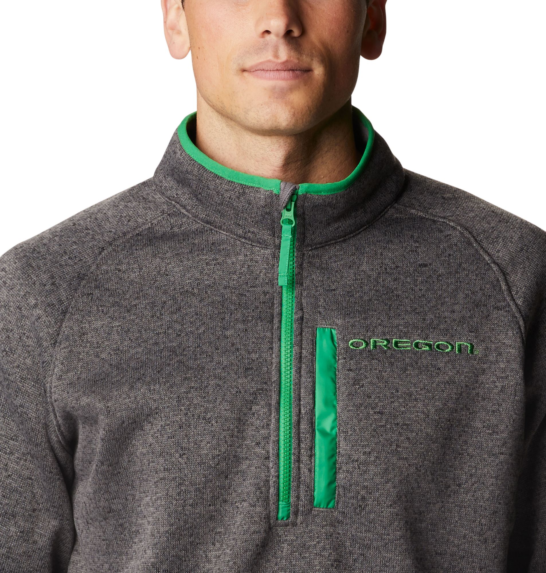 Columbia Men's Oregon Ducks Grey Canyon Point Half-Zip Pullover Fleece Jacket product image