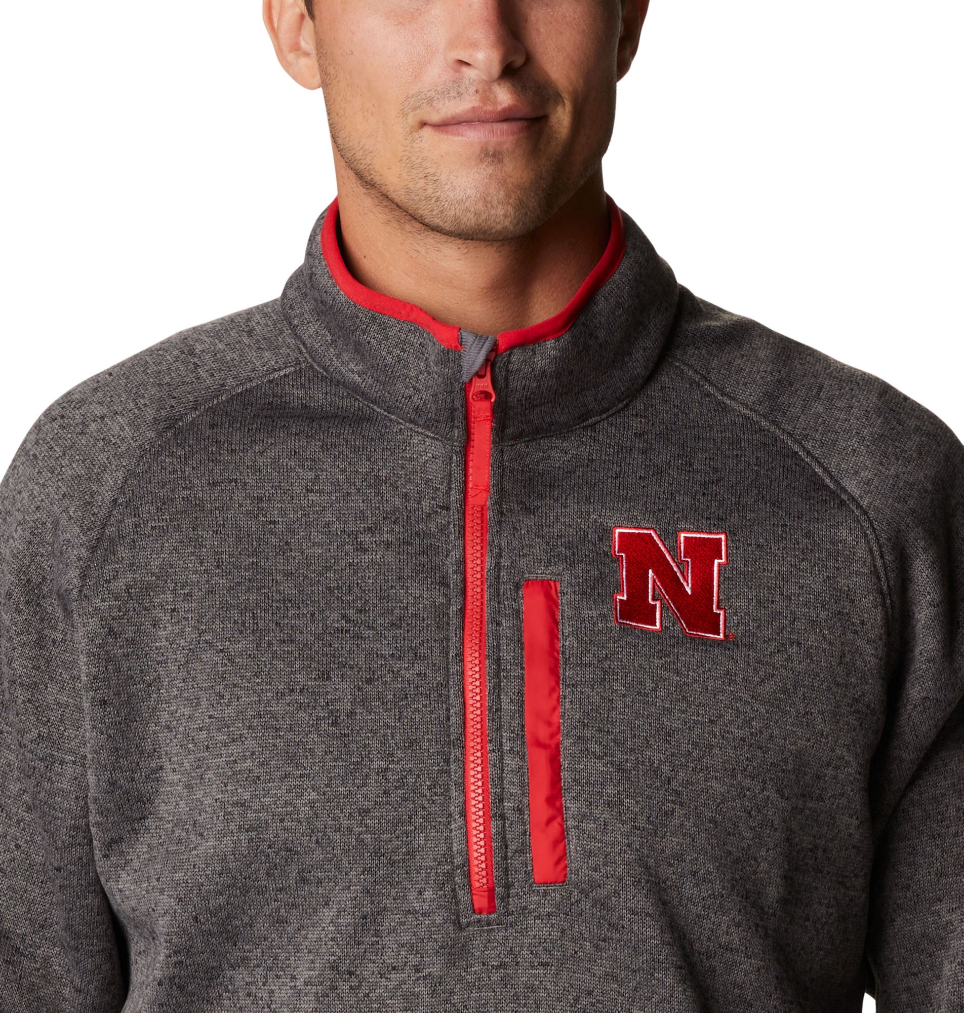 Columbia Men's Nebraska Cornhuskers Grey Canyon Point Half-Zip Pullover Fleece Jacket product image