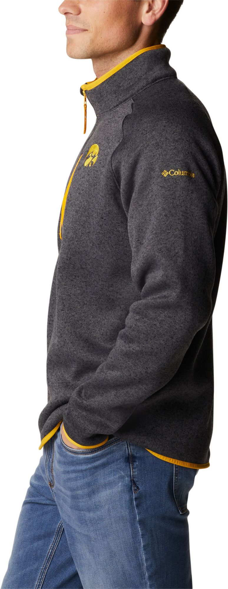 Columbia Men's Iowa Hawkeyes Black Canyon Point Half-Zip Pullover Fleece Jacket product image