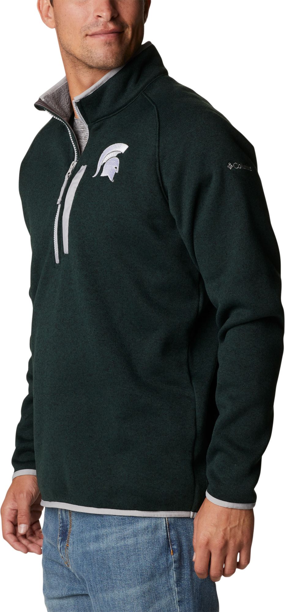 Columbia Men's Michigan State Spartans Green Canyon Point Half-Zip Pullover Fleece Jacket product image