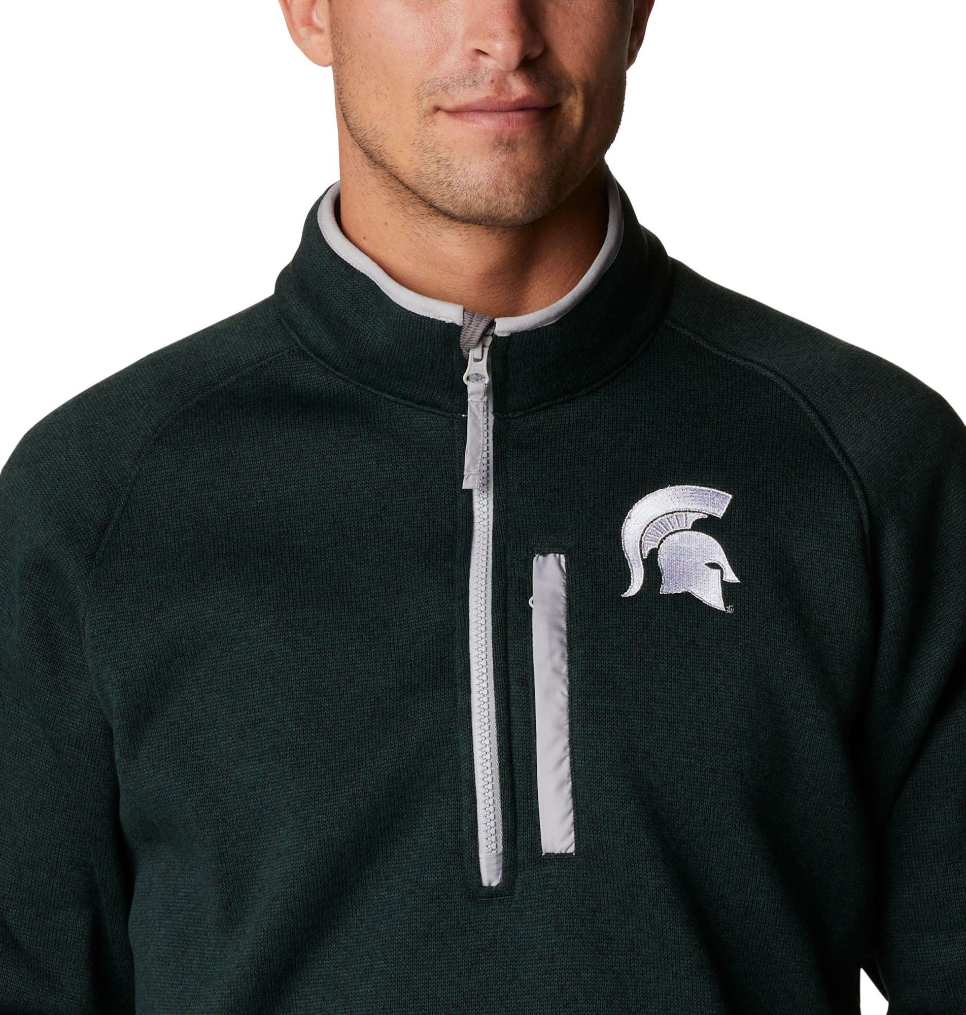 Columbia Men's Michigan State Spartans Green Canyon Point Half-Zip Pullover Fleece Jacket product image