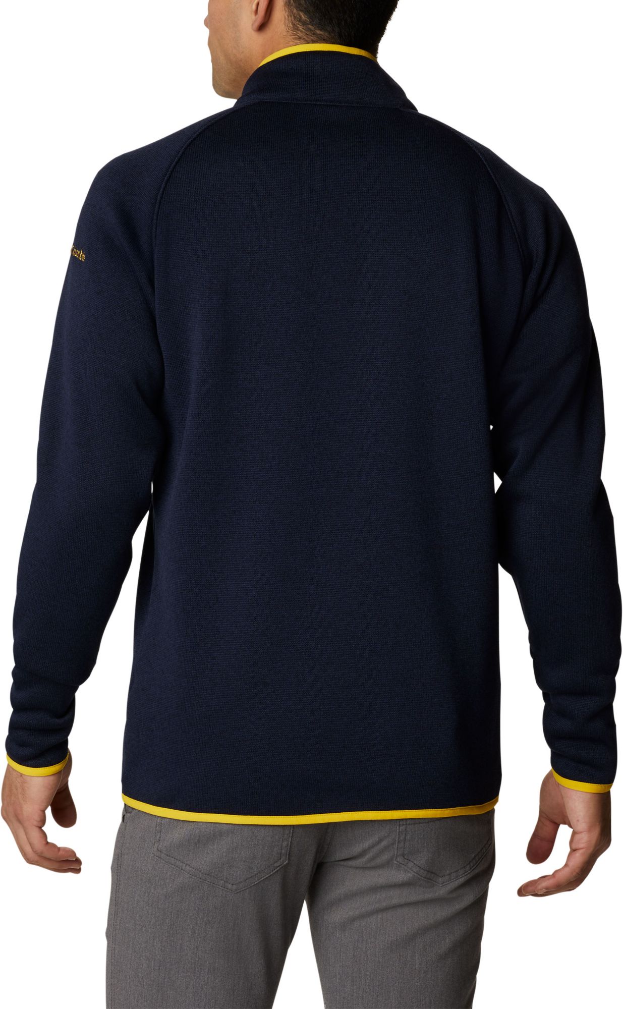 Columbia Men's Michigan Wolverines Blue Canyon Point Half-Zip Pullover Fleece Jacket product image