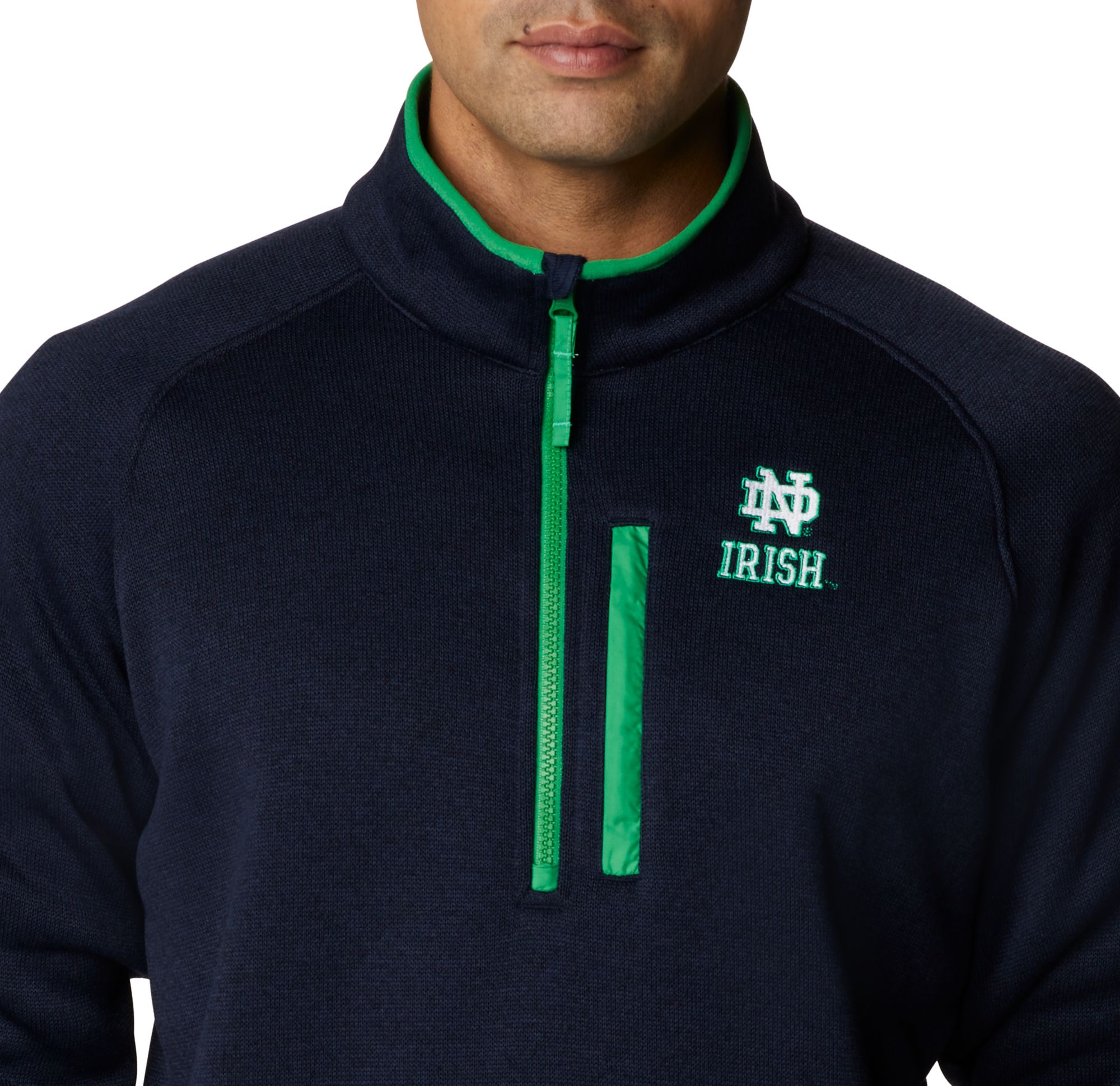 Columbia Men's Notre Dame Fighting Irish Navy CLG Canyon Point&trade; Sweater Fleece 1/2 Zip product image
