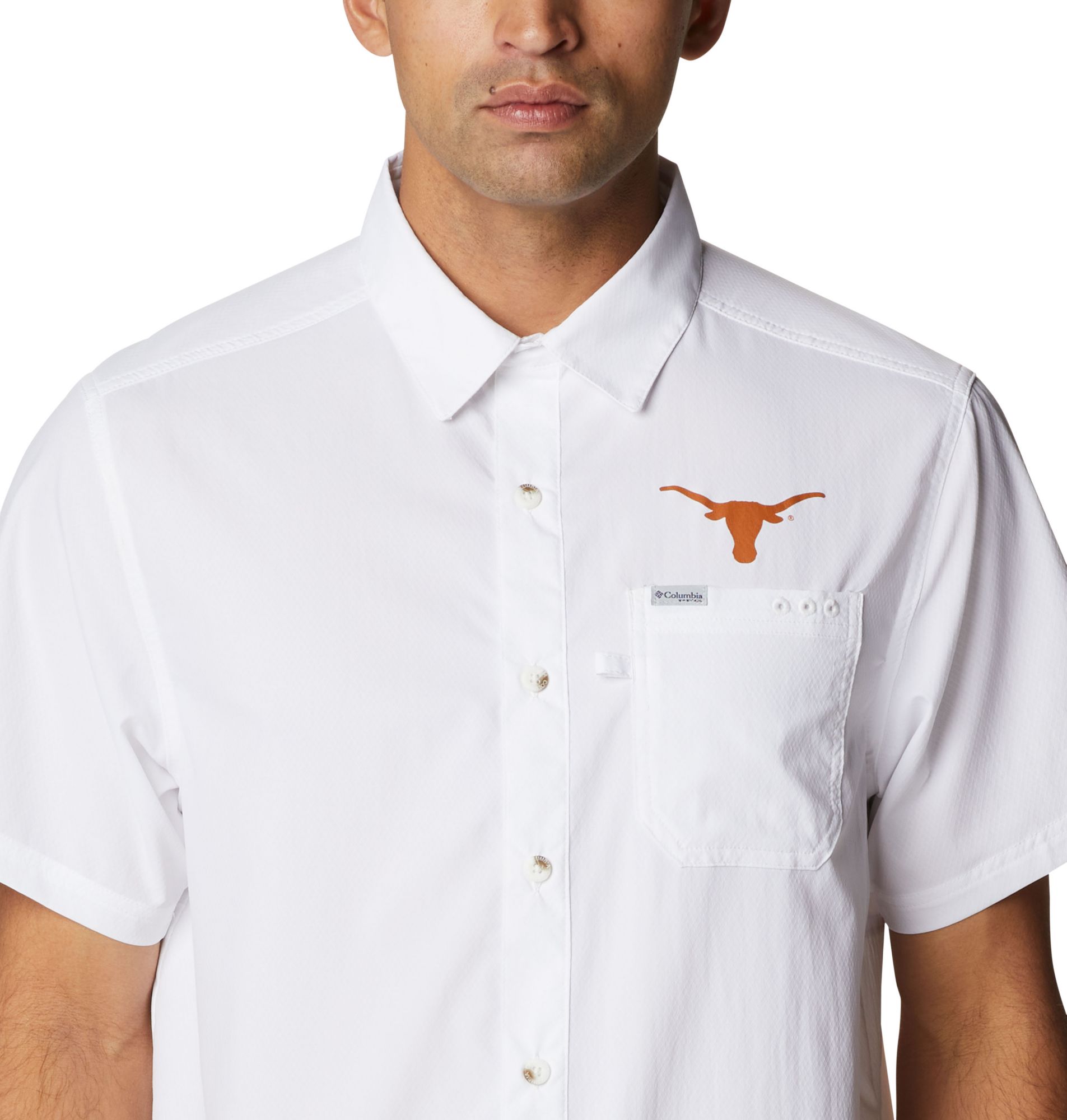 Columbia Men's Texas Longhorns White Slack Tide Button-Down Shirt product image