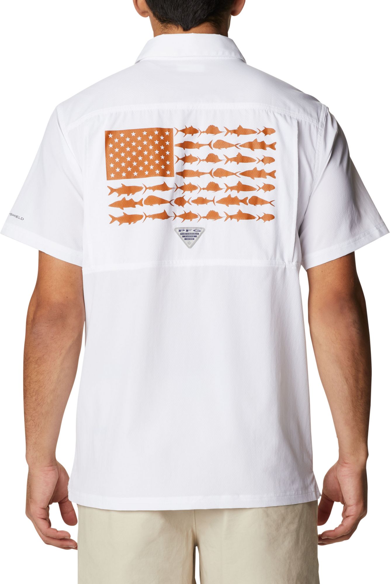 Columbia Men's Texas Longhorns White Slack Tide Button-Down Shirt product image