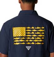 Dick's Sporting Goods Columbia Men's West Virginia Mountaineers Blue  Tamiami Performance Shirt