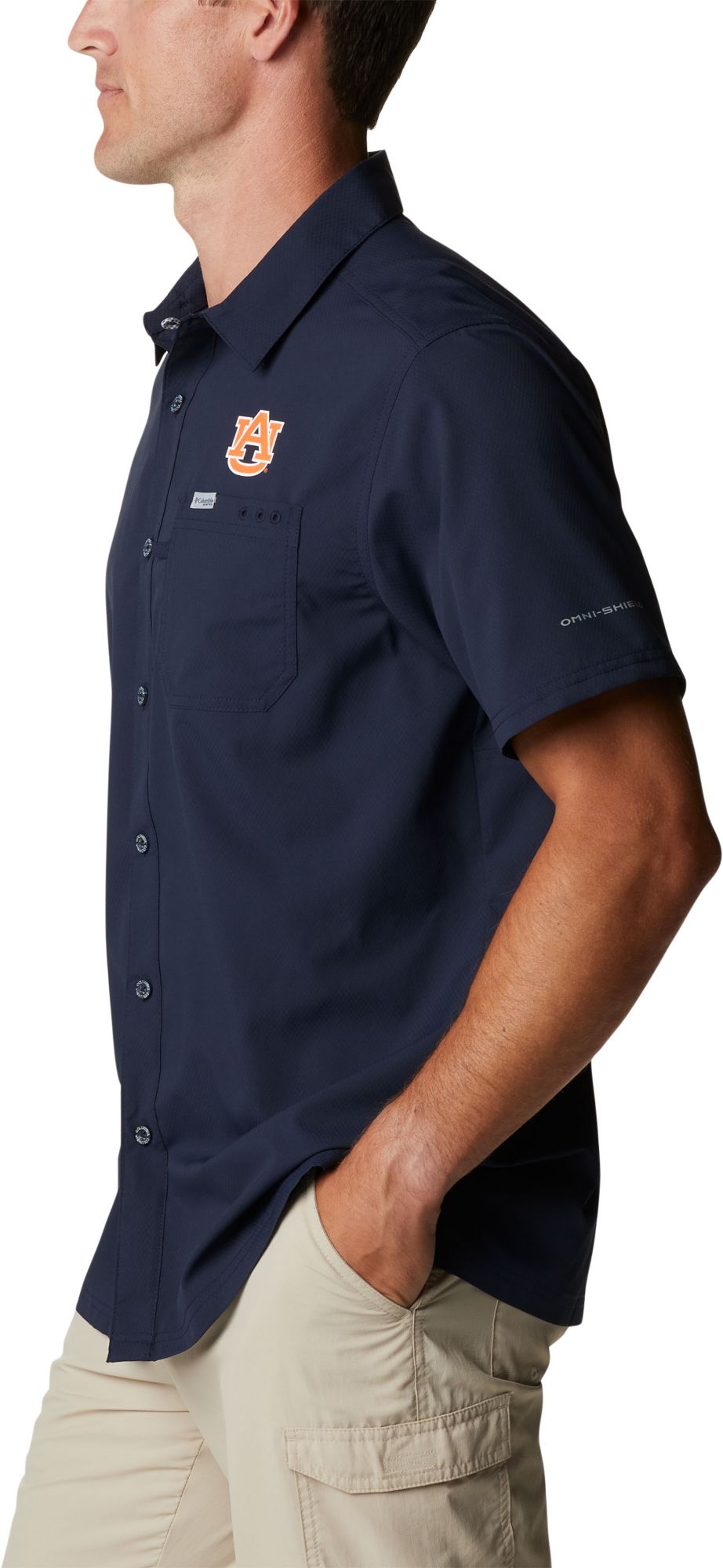 Columbia Men's Auburn Tigers Blue Slack Tide Button-Down Shirt product image