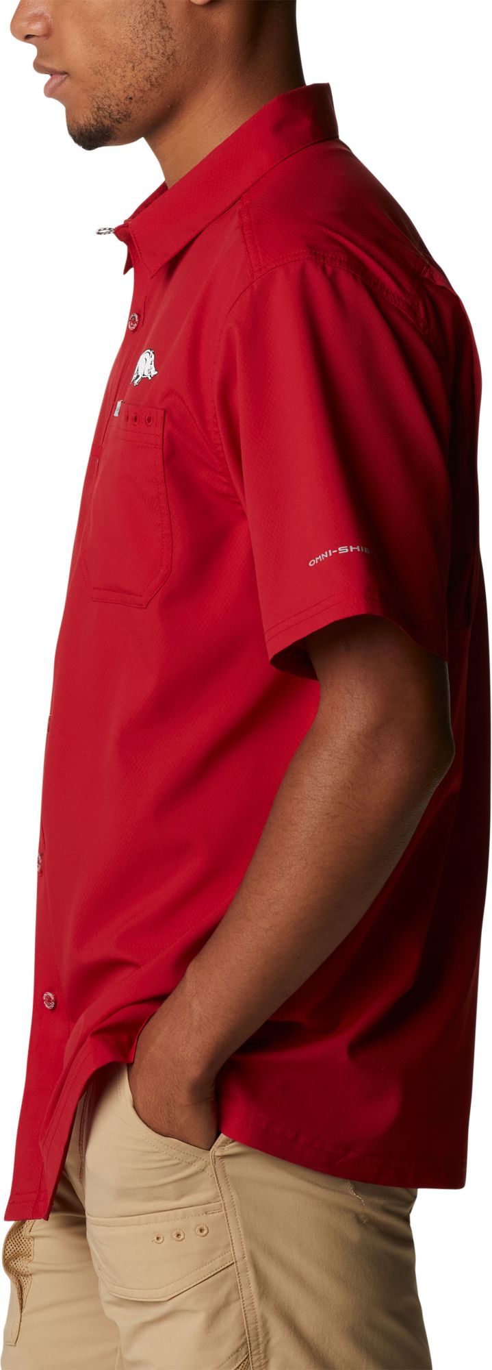 Columbia Men's Arkansas Razorbacks Cardinal Slack Tide Button-Down Shirt product image