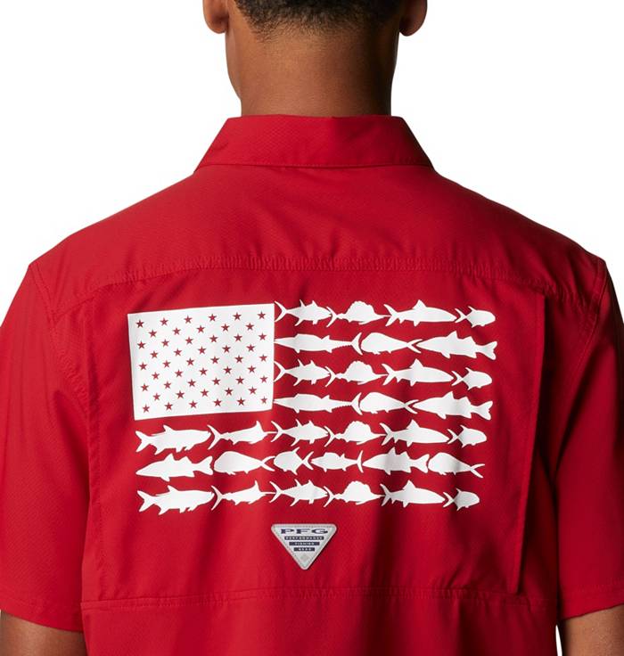 Men's Columbia PFG Cardinal Arkansas Razorbacks Slack Tide Camp Button-Up  Shirt