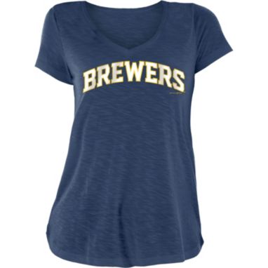 sorry, New Era Women's Milwaukee Brewers Navy Slub V-Neck T-Shirt is currently out of stock