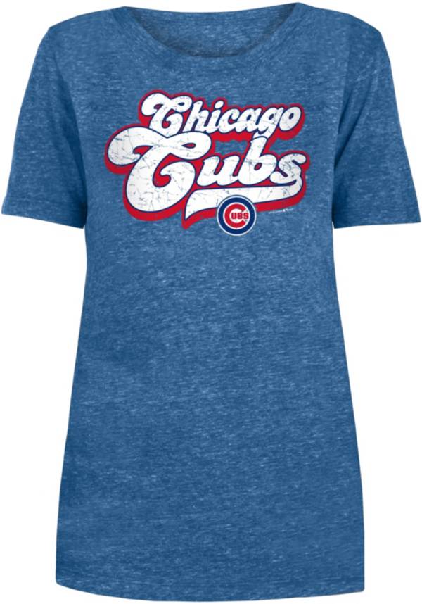 New Era Women's Chicago Cubs Blue Script T-Shirt