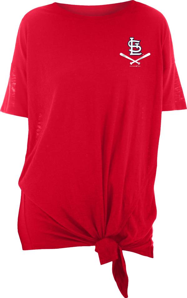 New Era Women's St. Louis Cardinals Red Slub Side Tie T-Shirt