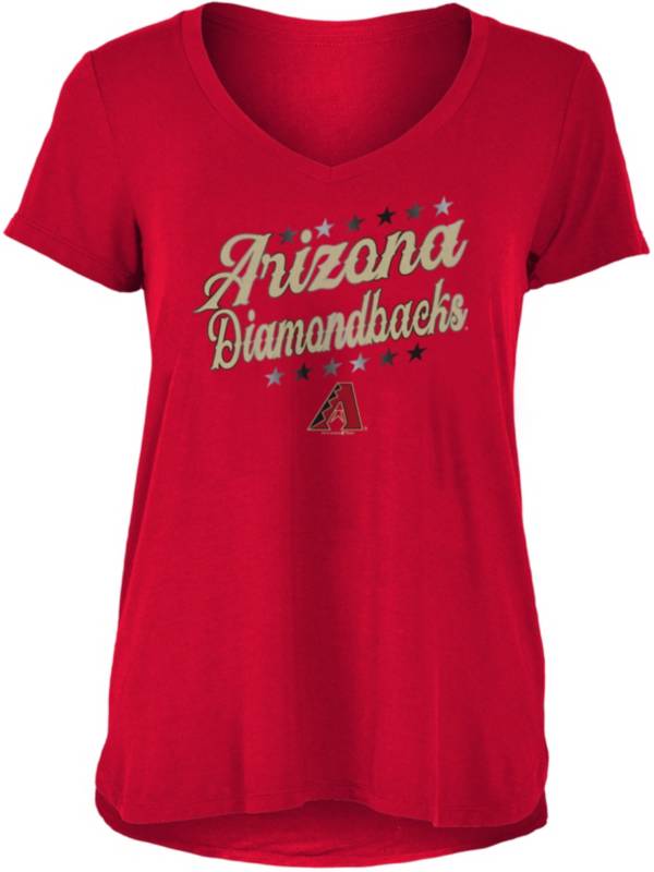 New Era Women's Arizona Diamondbacks Red Rayon Spandex V-Neck T-Shirt