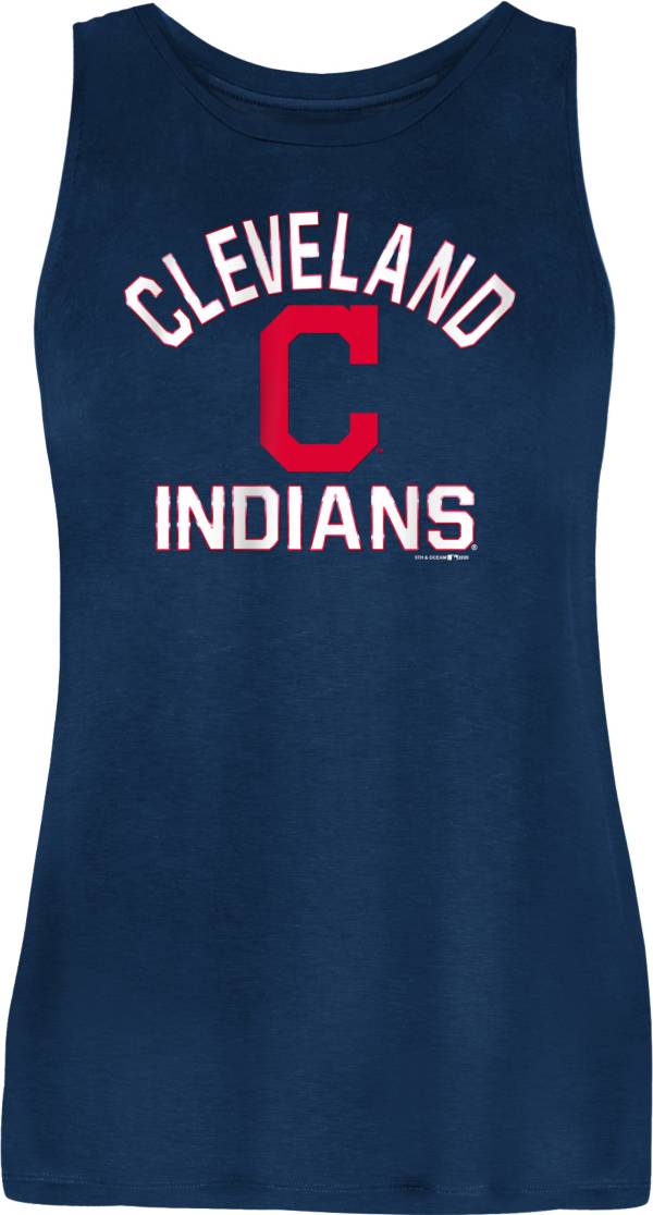 New Era Women's Cleveland Indians Navy Rayon Spandex Tank Top