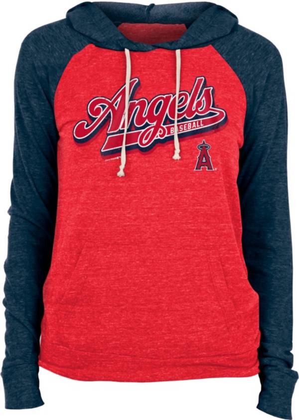 New Era Women's Los Angeles Angels Red Tri-Blend Pullover Hoodie