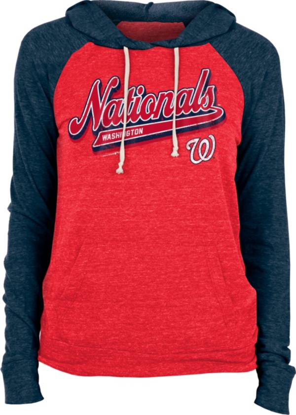 New Era Women's Washington Nationals Red Tri-Blend Pullover Hoodie