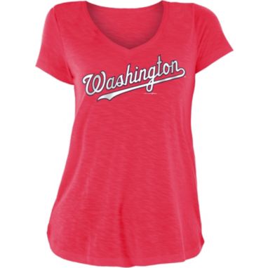 sorry, New Era Women's Washington Nationals Red Slub V-Neck T-Shirt is currently out of stock