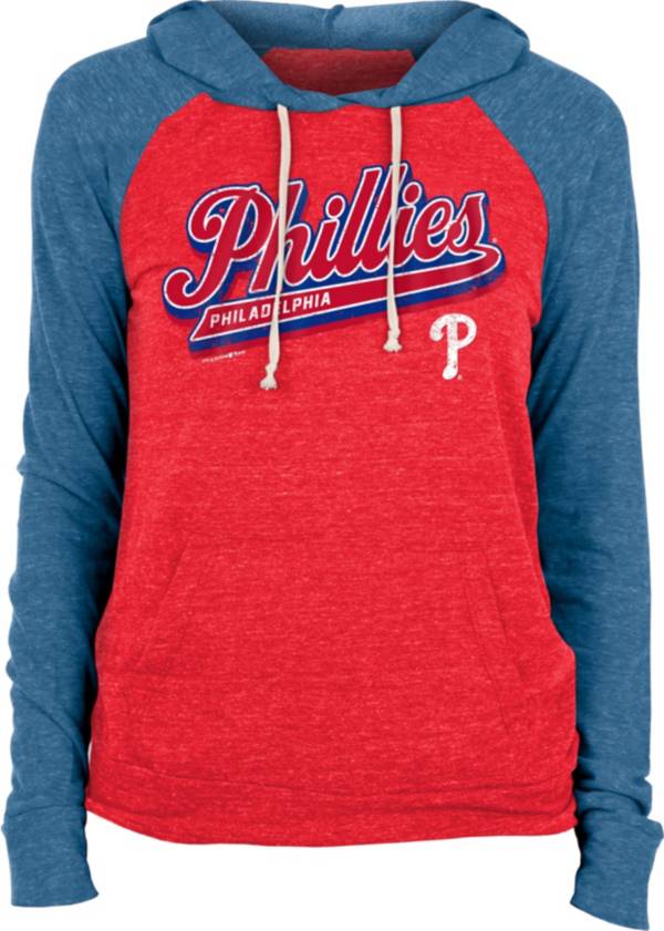 New Era Women's Philadelphia Phillies Red Tri-Blend Pullover Hoodie