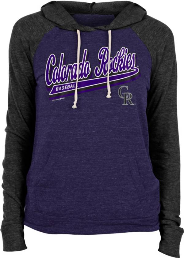 New Era Women's Colorado Rockies Purple Tri-Blend Pullover Hoodie