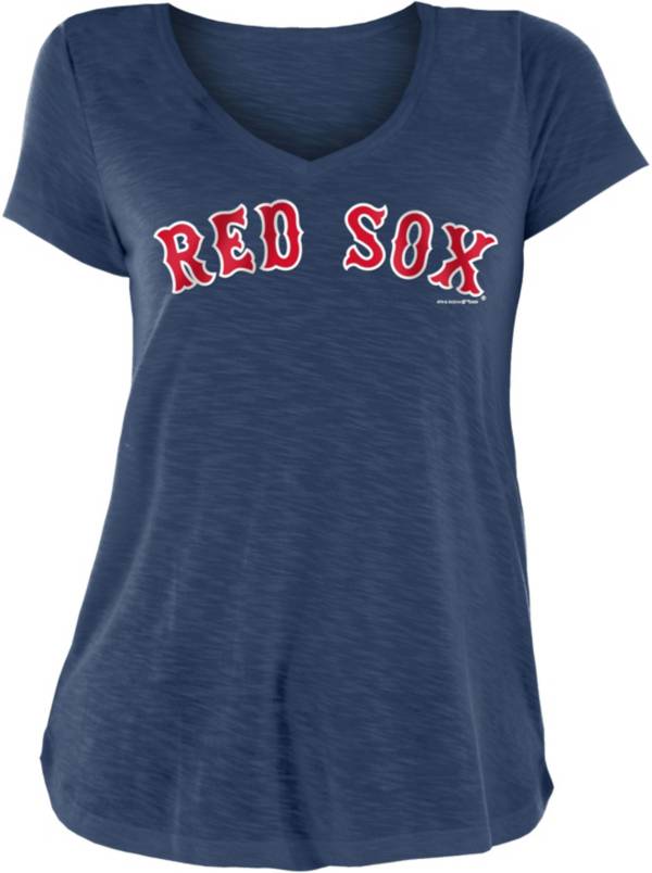 New Era Women's Boston Red Sox Navy Slub V-Neck T-Shirt