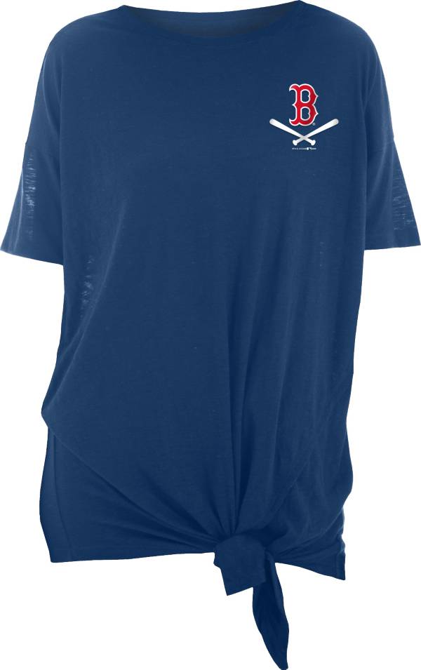 New Era Women's Boston Red Sox Navy Slub Side Tie T-Shirt