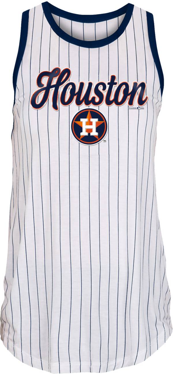 New Era Women's Houston Astros White Pinstripe Muscle Tank Top