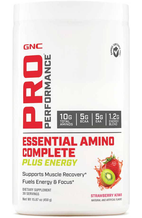 GNC Pro Performance Essential Amino Complete Plus Energy Strawberry Kiwi 30 Servings