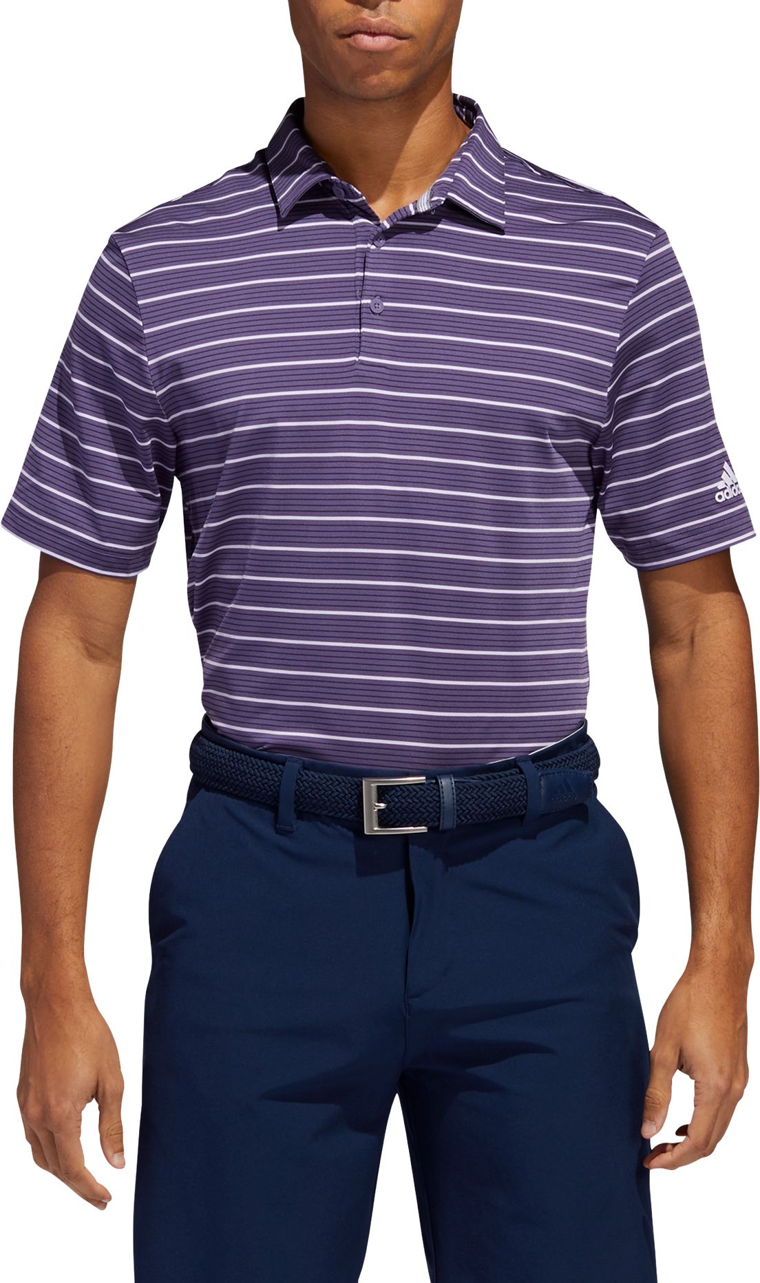 purple adidas golf shirt