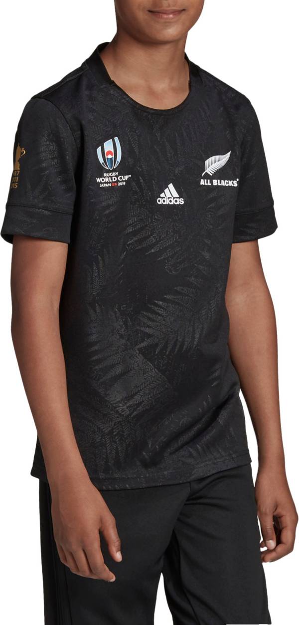 adidas Boys' All Blacks Rugby World Cup Home Jersey