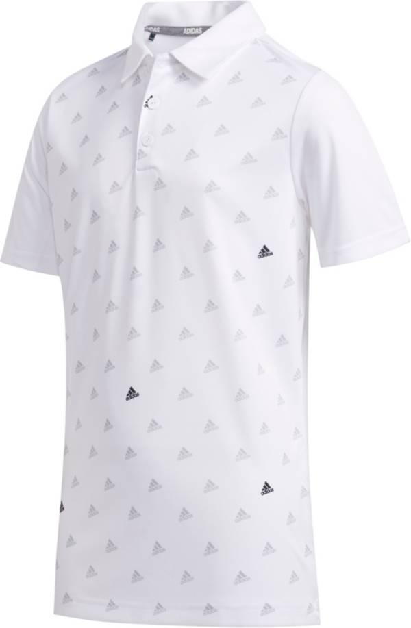 adidas Boys' Short Sleeve Printed Golf Polo