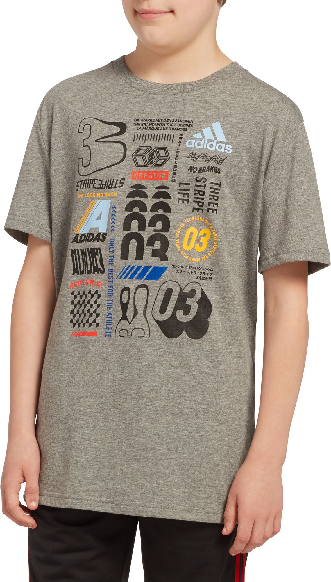 adidas Boys' Cotton Graphic T-Shirt 