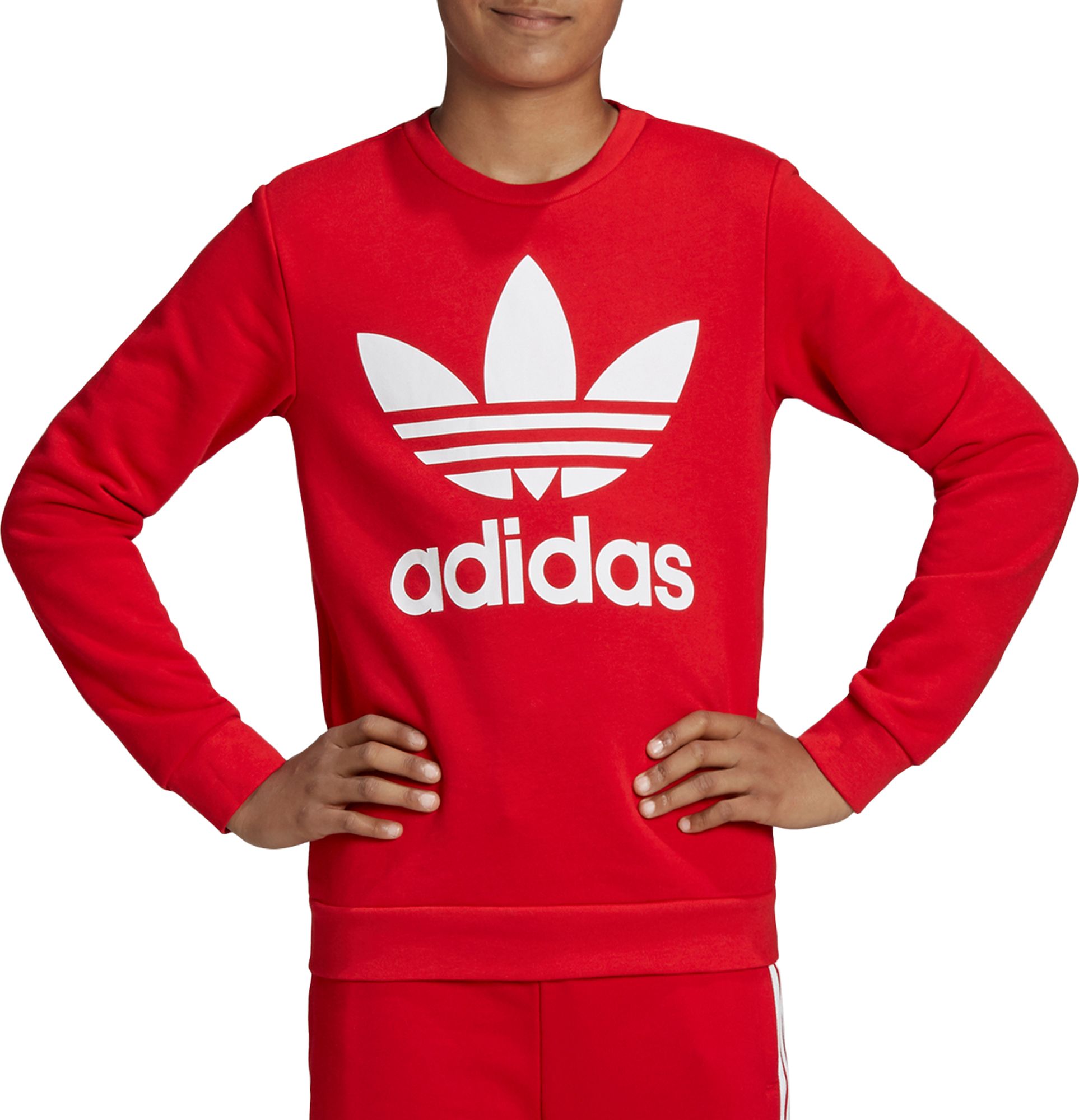 adidas originals crew neck sweatshirt with trefoil logo