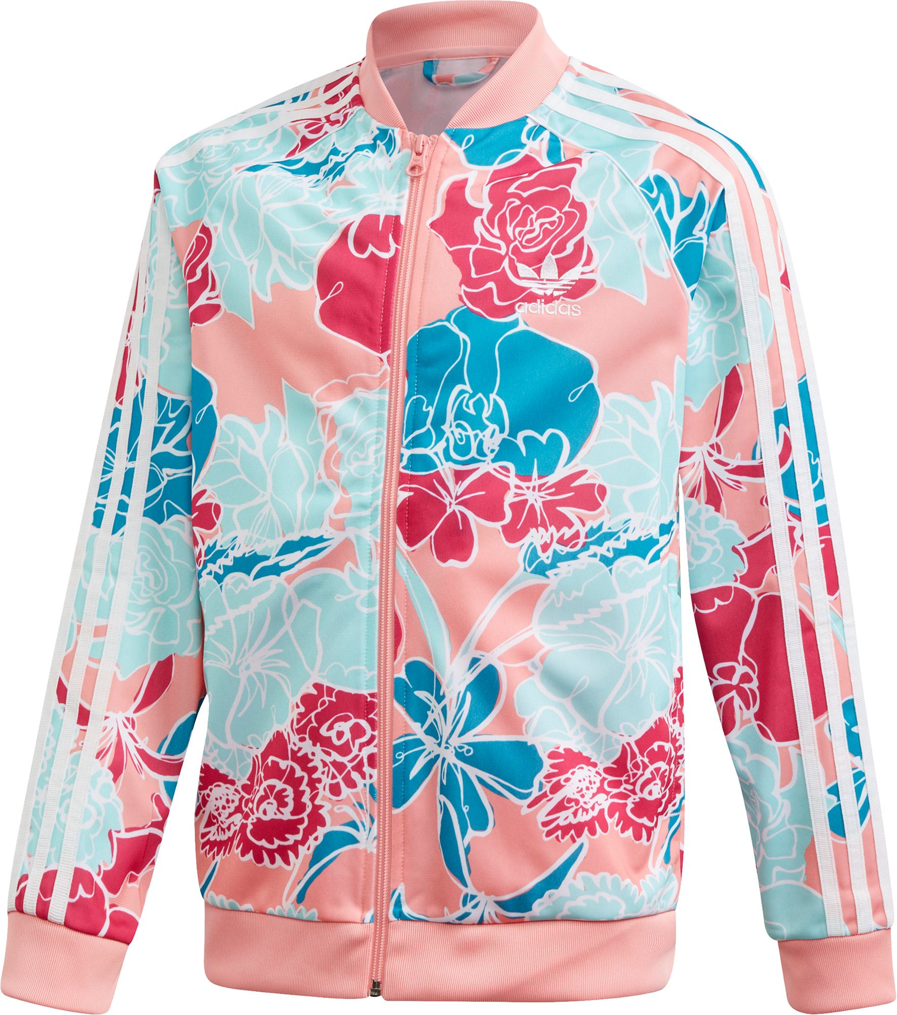 adidas floral jacket pink