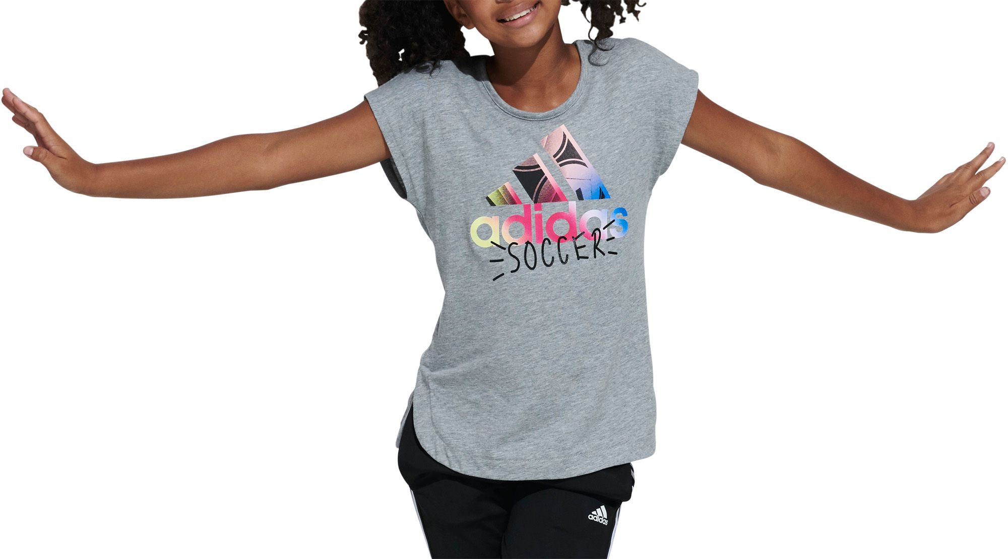 adidas Girls' Soccer Graphic T-Shirt 