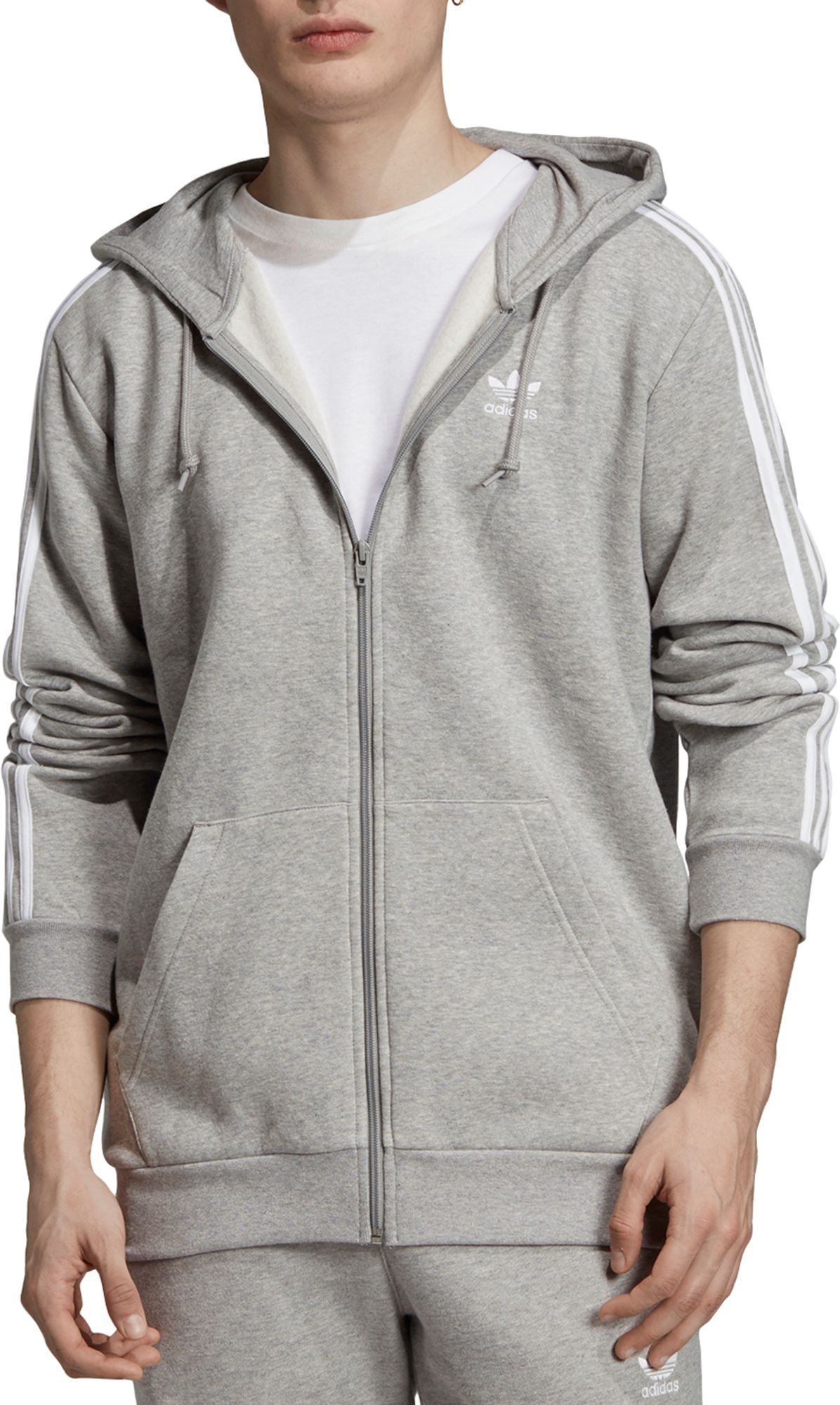 adidas three stripe zip hoodie