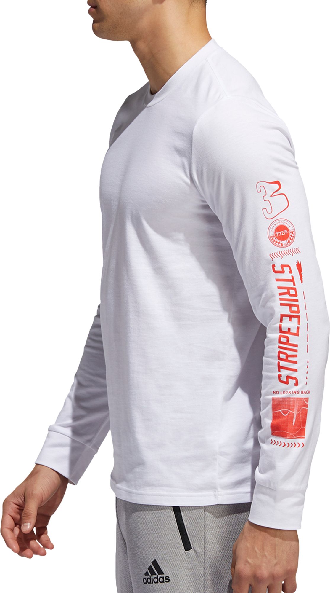 white long sleeve adidas top