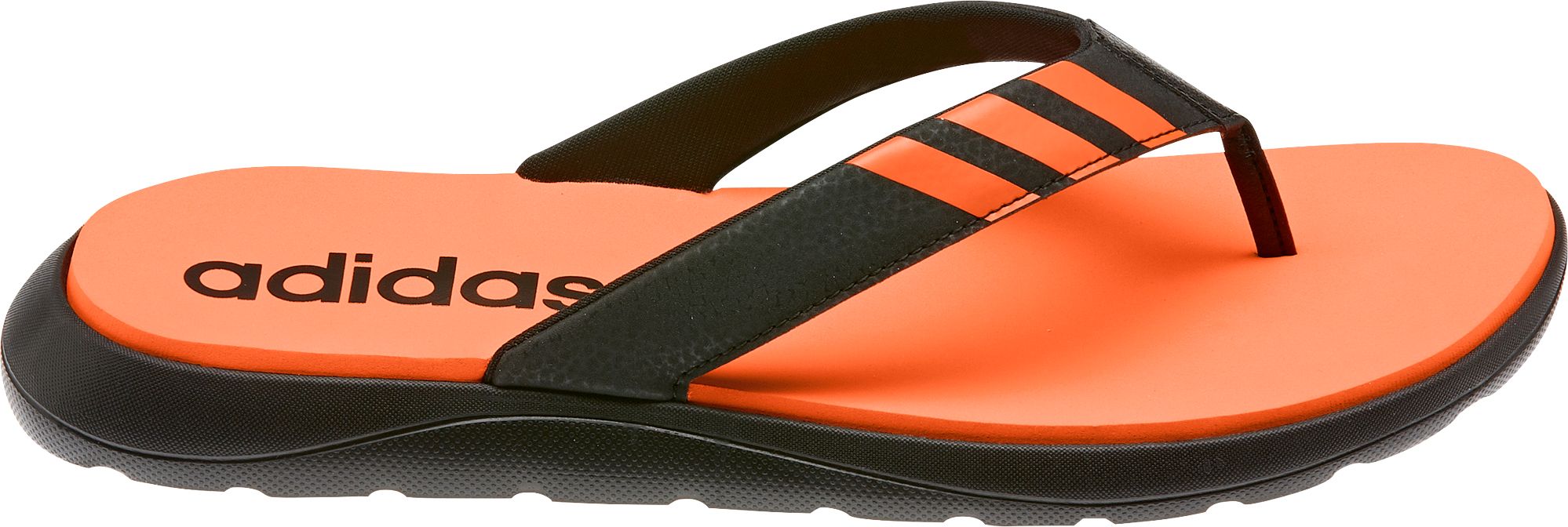 adidas men's black flip flops