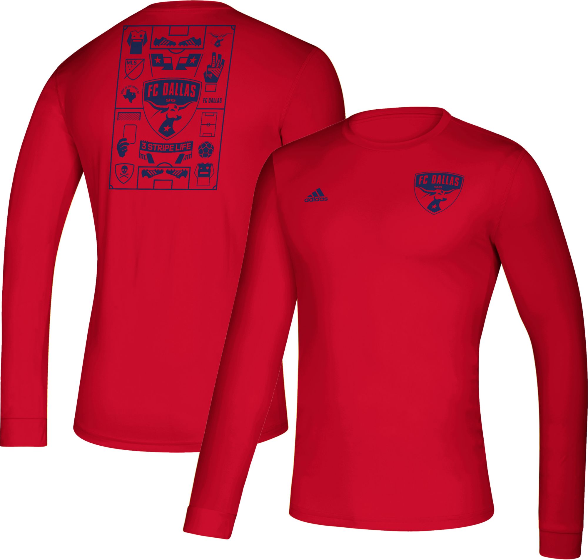 red adidas shirt long sleeve