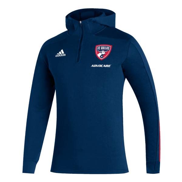 adidas Men's FC Dallas Travel Red Quarter-Zip Pullover Shirt