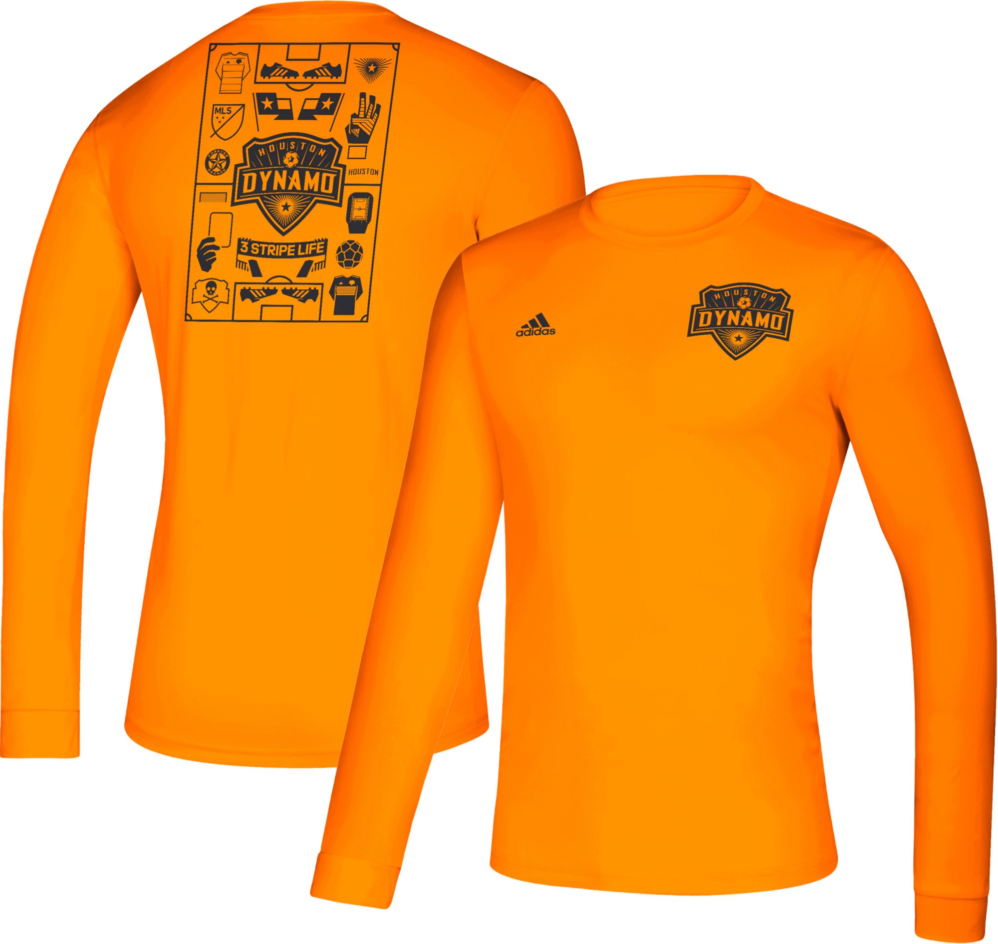 adidas orange long sleeve shirt