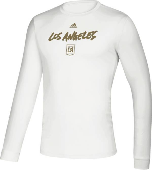 adidas Men's Los Angeles FC Wordmark White Long Sleeve Shirt