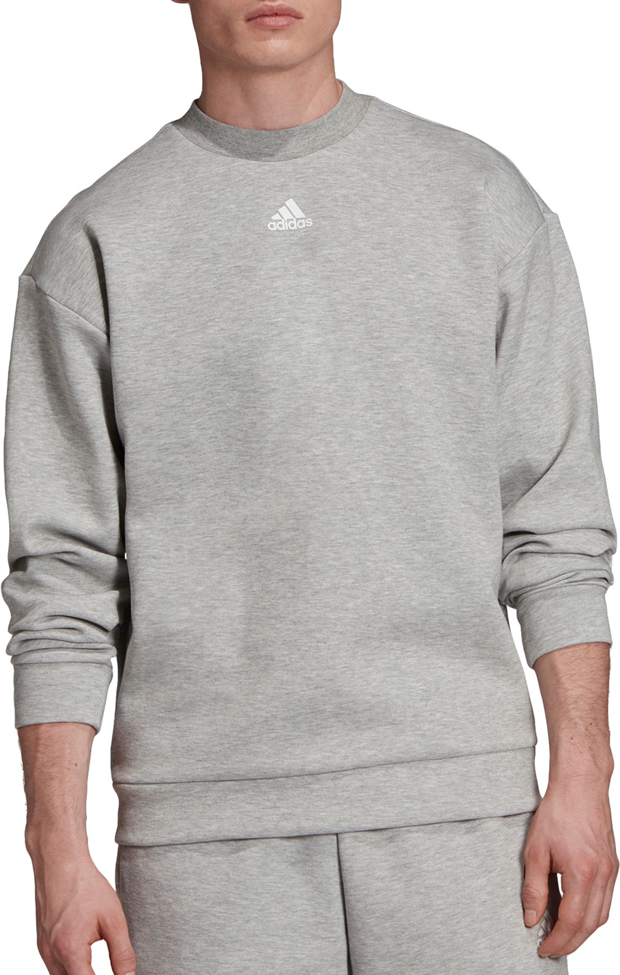 white adidas crew sweatshirt