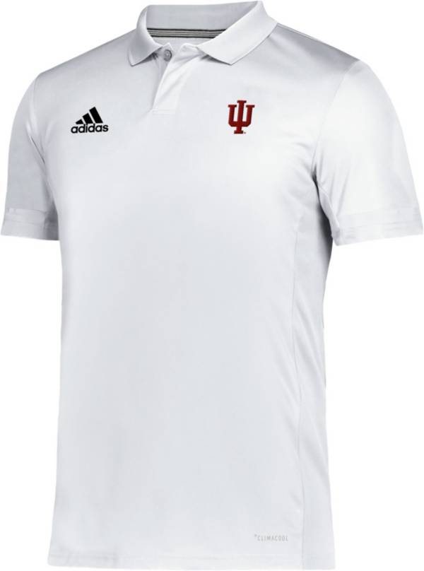 adidas Men's Indiana Hoosiers Team 19 Sideline Football White Polo