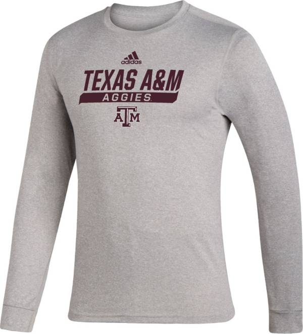 adidas Men's Texas A&M Aggies Grey Creator Performance Long Sleeve T-Shirt