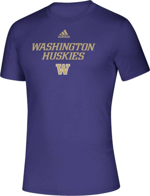 adidas Men's Washington Huskies Purple Locker Room Word Performance T-Shirt