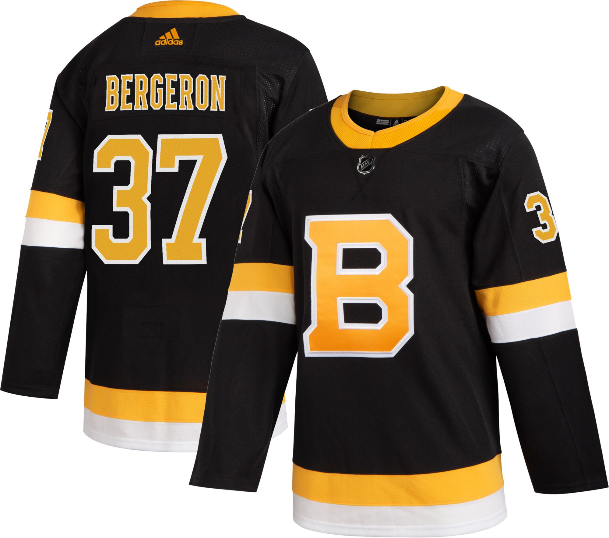 Adidas Boston Bruins No37 Patrice Bergeron Black 1917-2017 100th Anniversary Stanley Cup Final Bound Stitched NHL Jersey