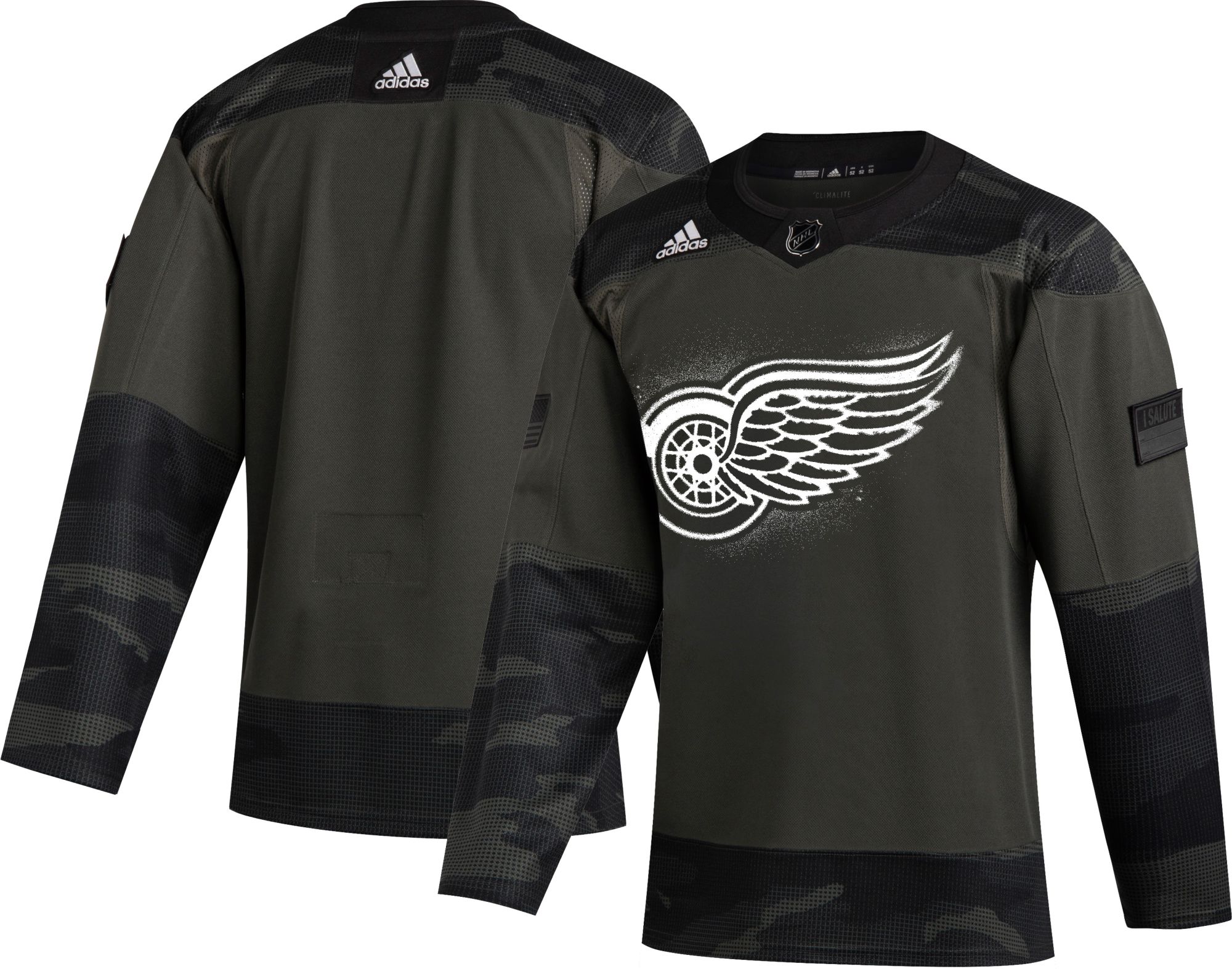 grey red wings jersey