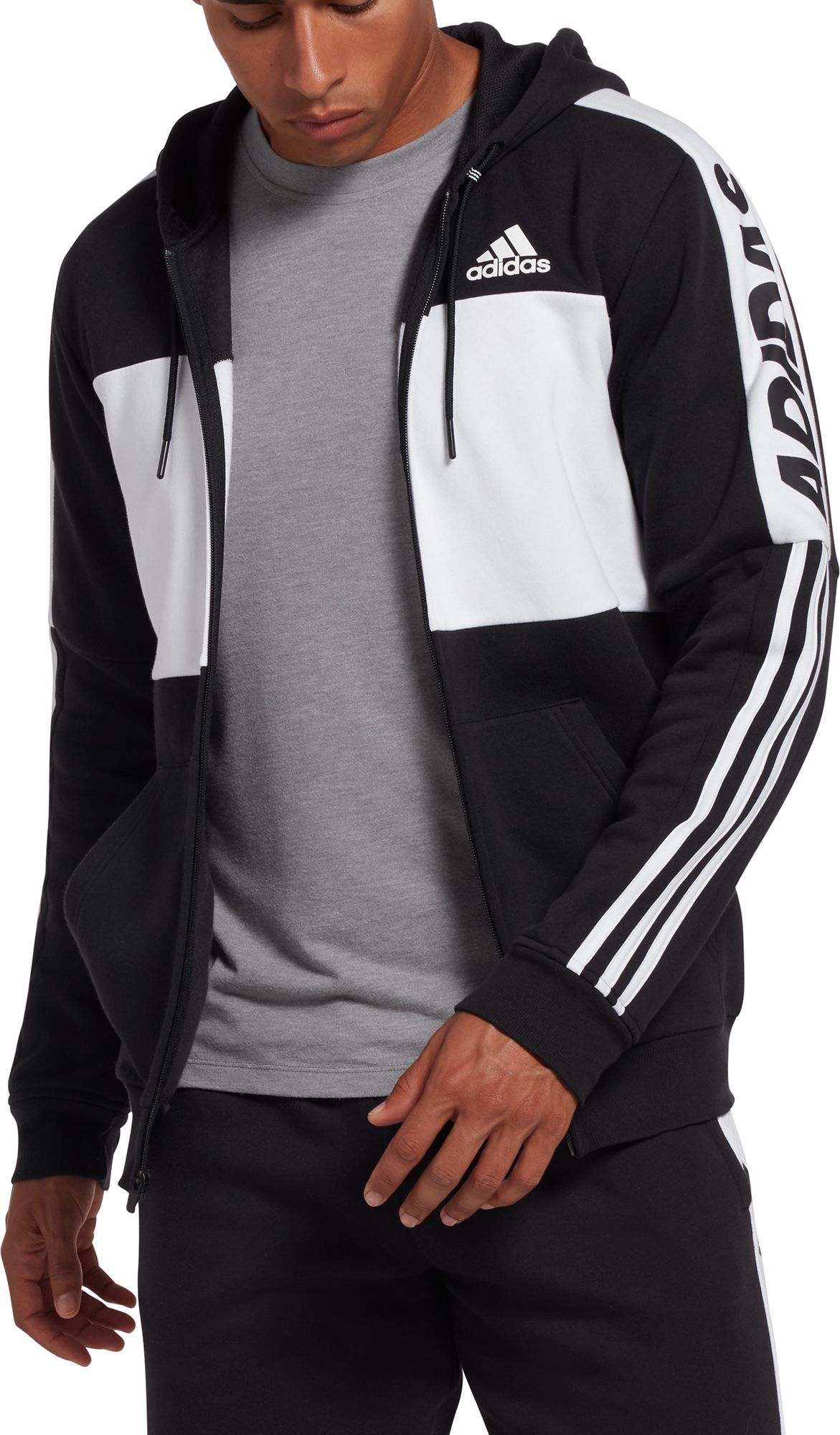 adidas men's post game fleece full zip hoodie